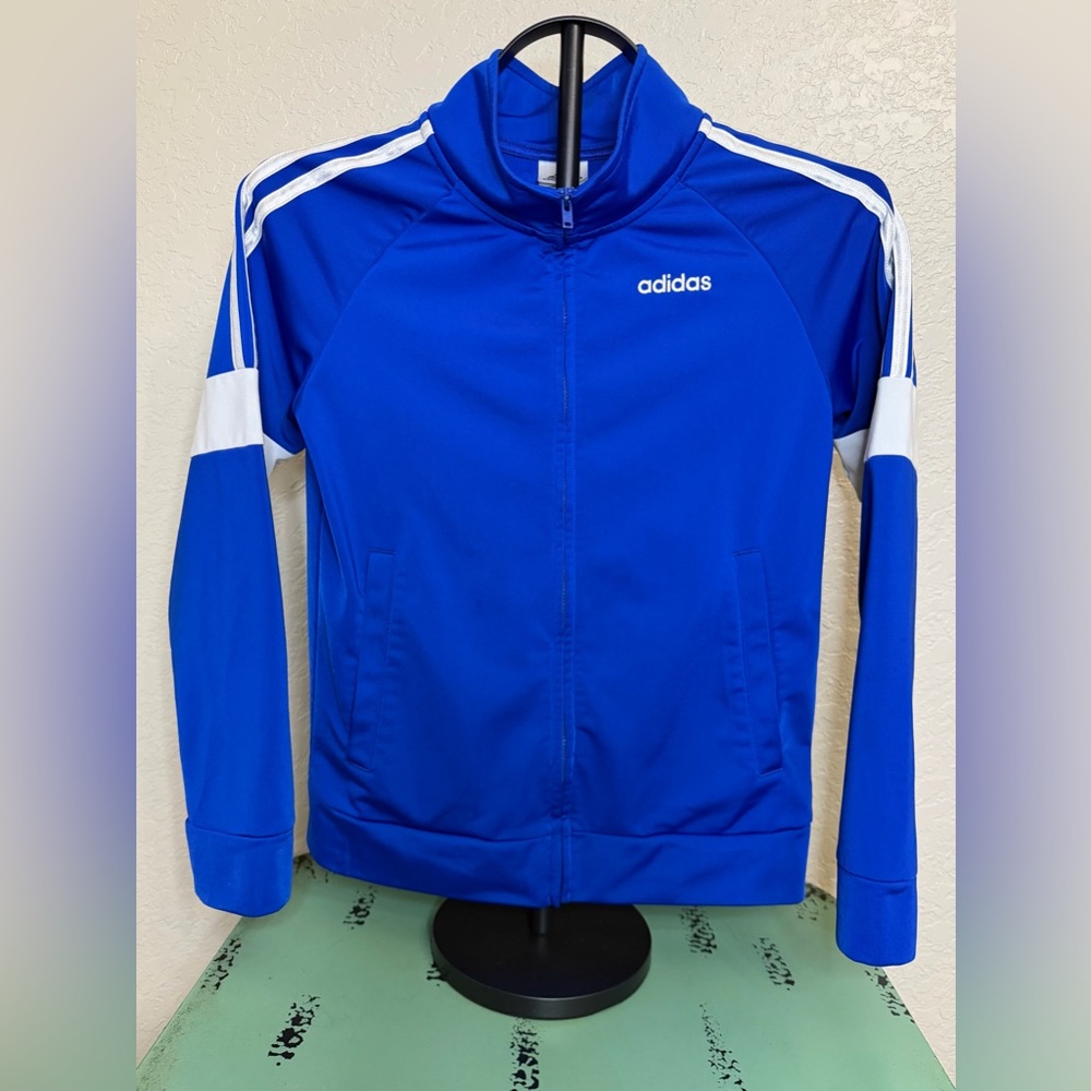 Boys Medium 10/12 Adidas Royal Blue Full Zip Lightweight Track Jacket